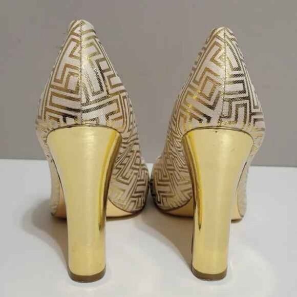 Colin Metallic Gold Cream Heel Pumps Retail $449 - Picture 10 of 11